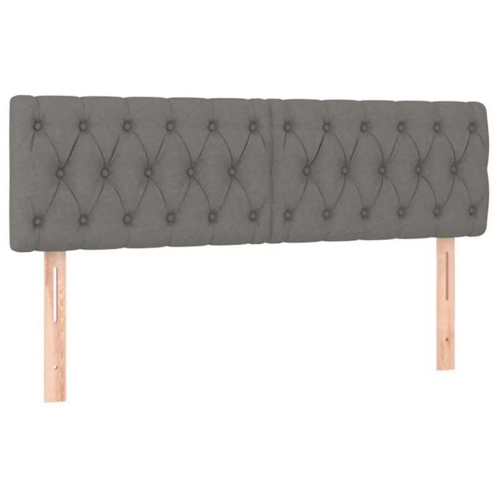 LED Headboard 160 cm Grey Fabric Adjustable Height Bed Back Support Modern