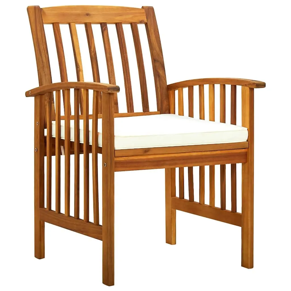 Wooden Garden Dining Chairs Set 2 pcs for Outdoor Use with Cushions