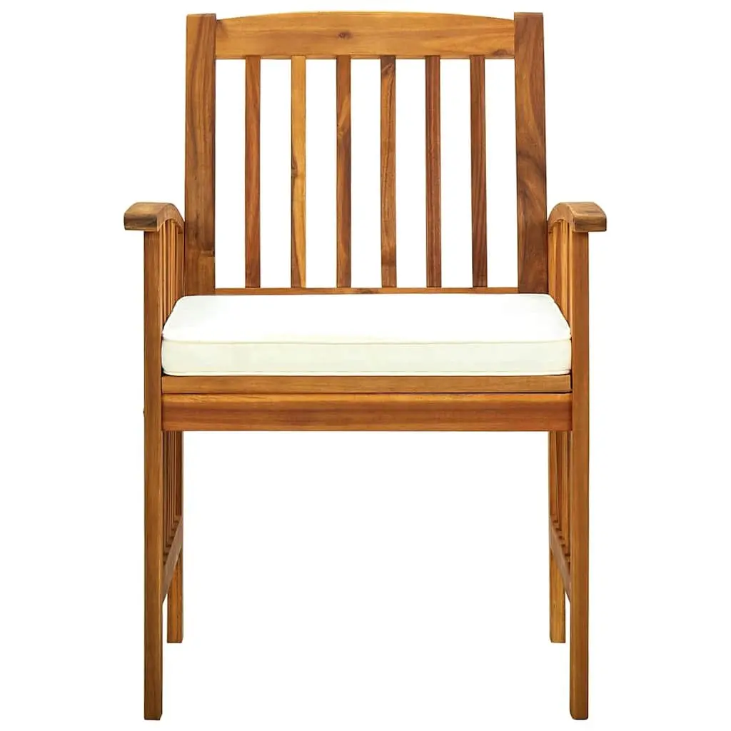 Wooden Garden Dining Chairs Set 2 pcs for Outdoor Use with Cushions