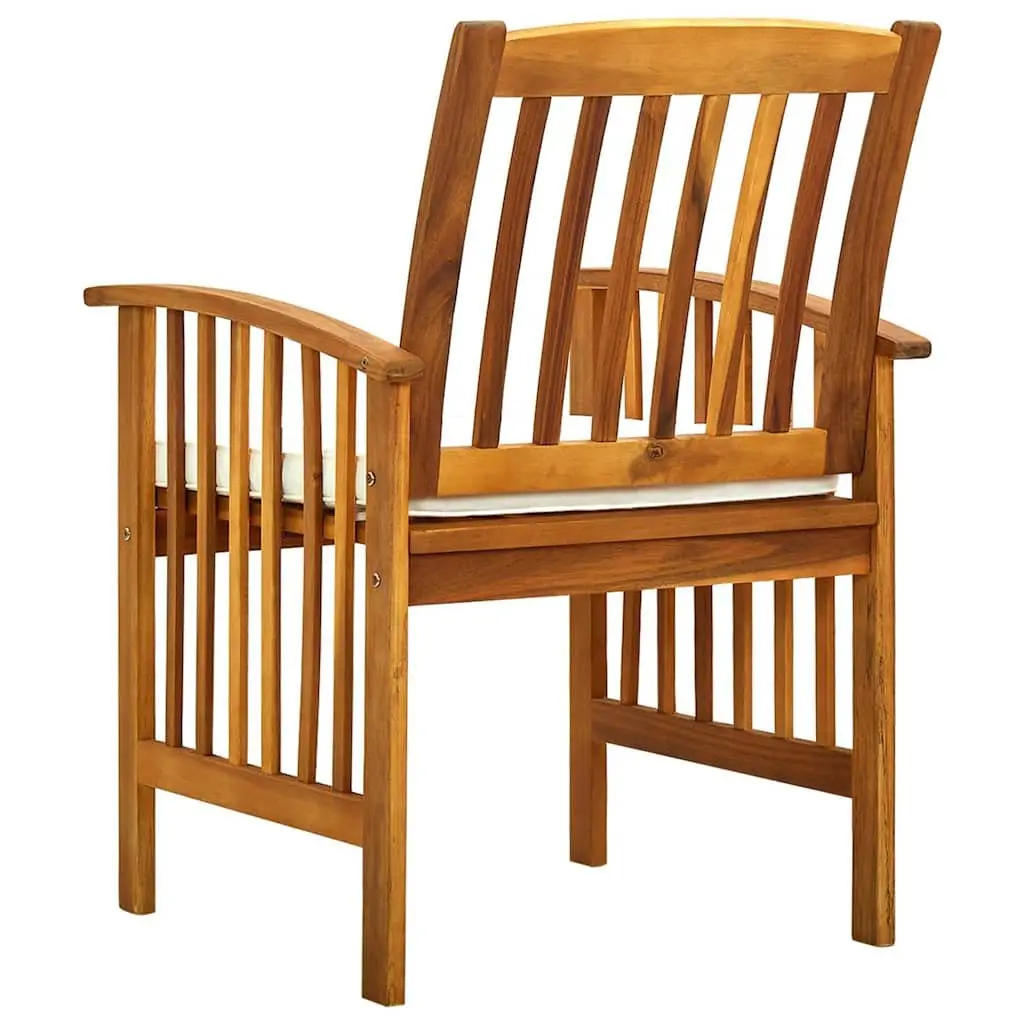 Wooden Garden Dining Chairs Set 2 pcs for Outdoor Use with Cushions