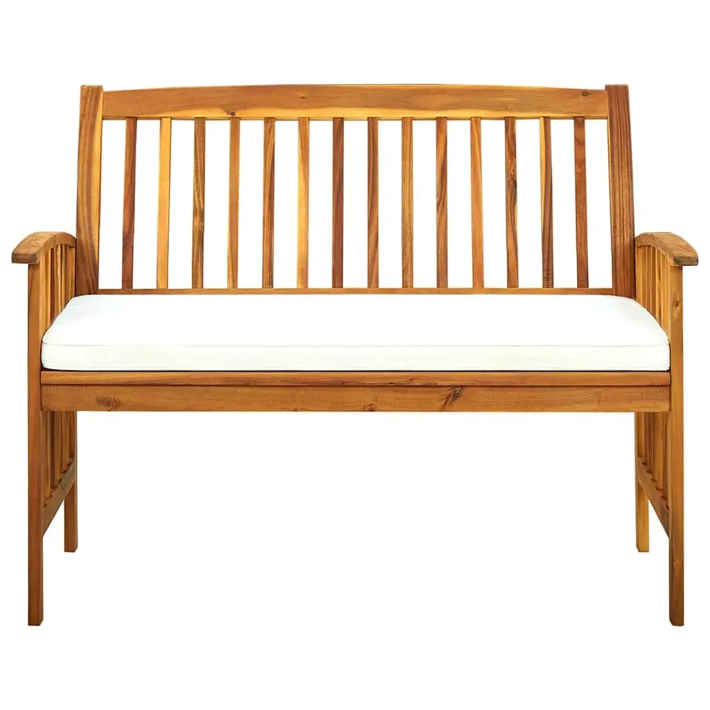 Garden Bench Outdoor Seating 119cm Acacia Wood with Cushion