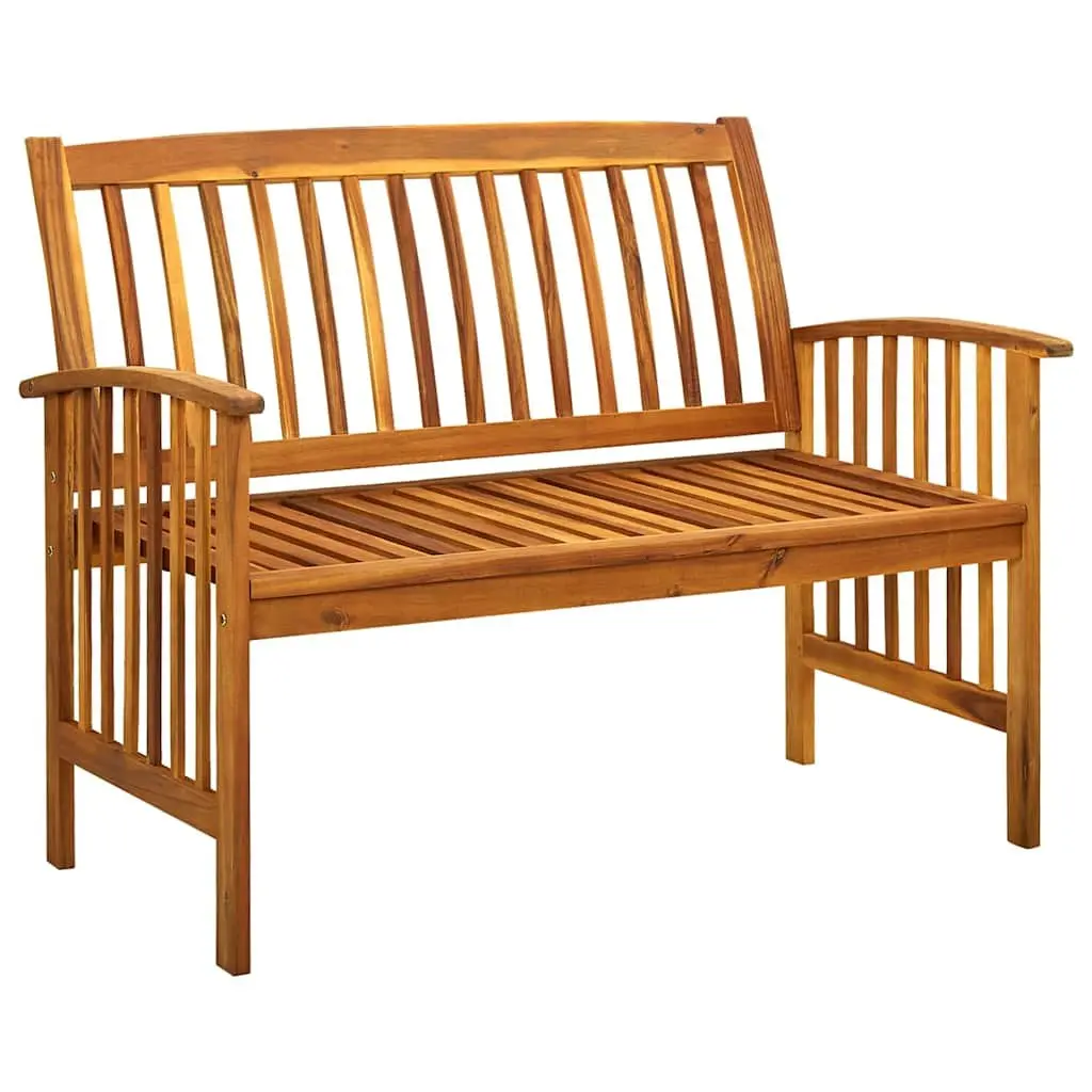 Garden Bench Outdoor Seating 119cm Acacia Wood with Cushion