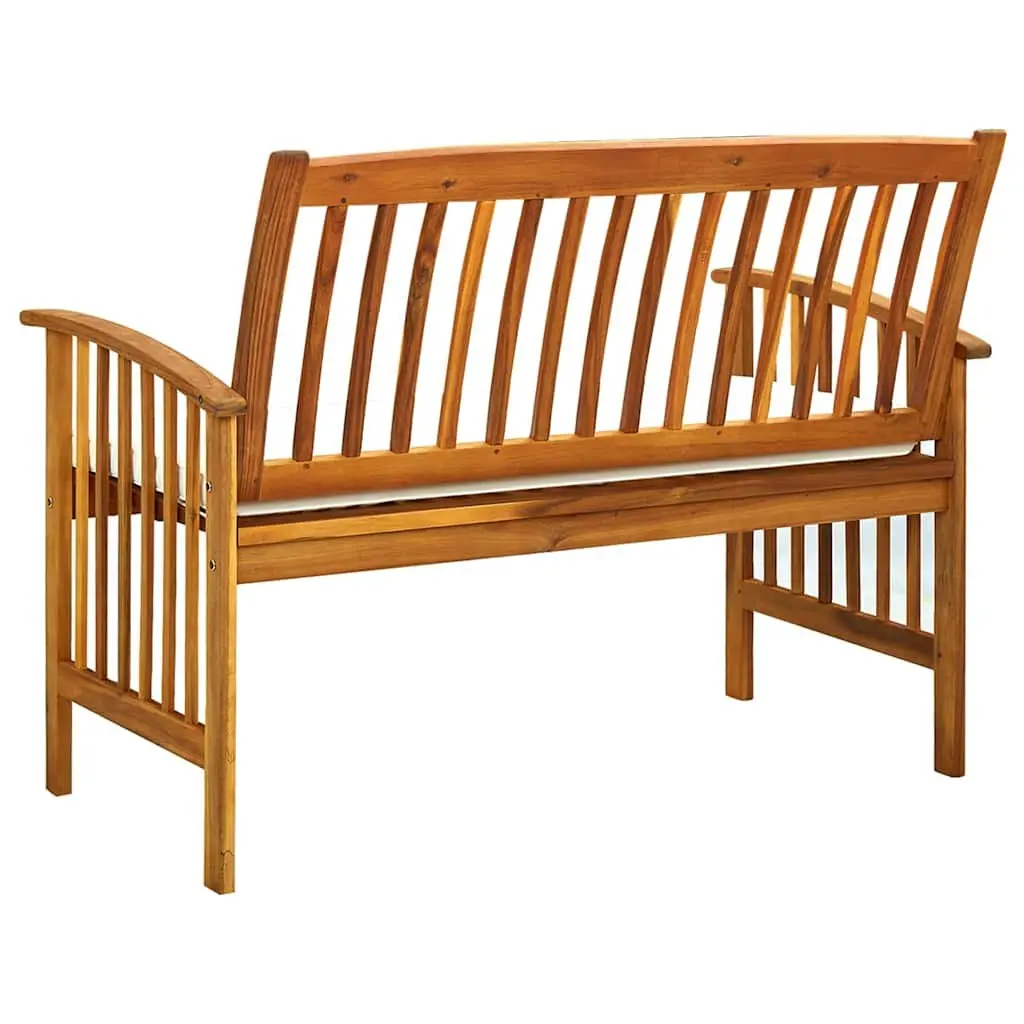 Garden Bench Outdoor Seating 119cm Acacia Wood with Cushion