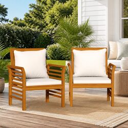 Specifications for Solid Acacia Wood Outdoor Chairs (Set of 2)