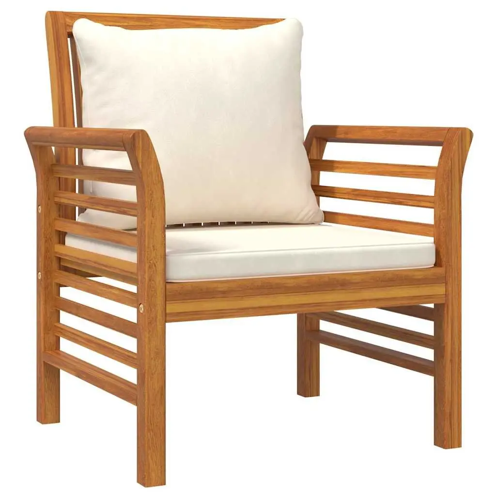 Solid Acacia Wood Outdoor Chairs (Set of 2)