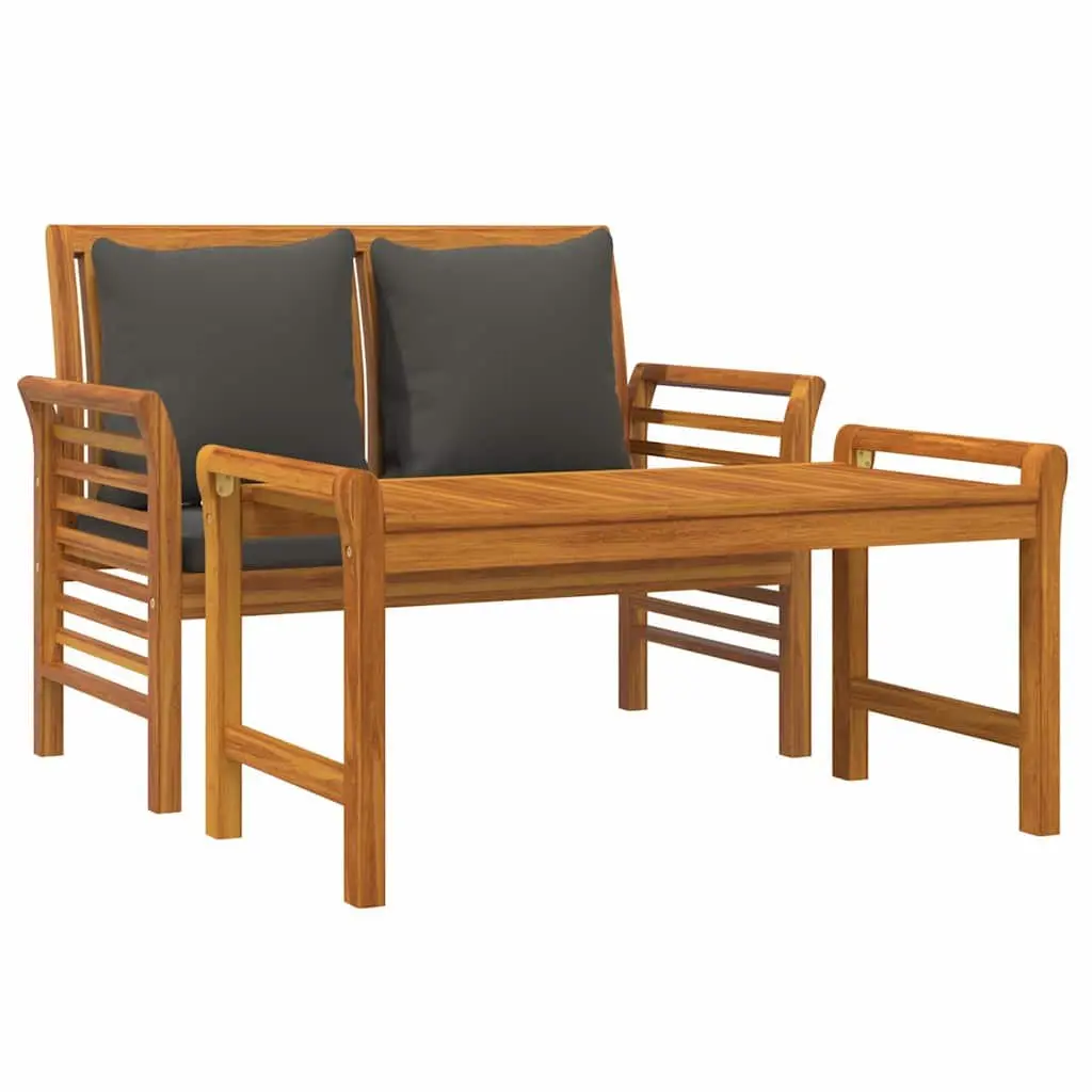 Garden Lounge Set 2-Piece, Solid Wood with Cushions