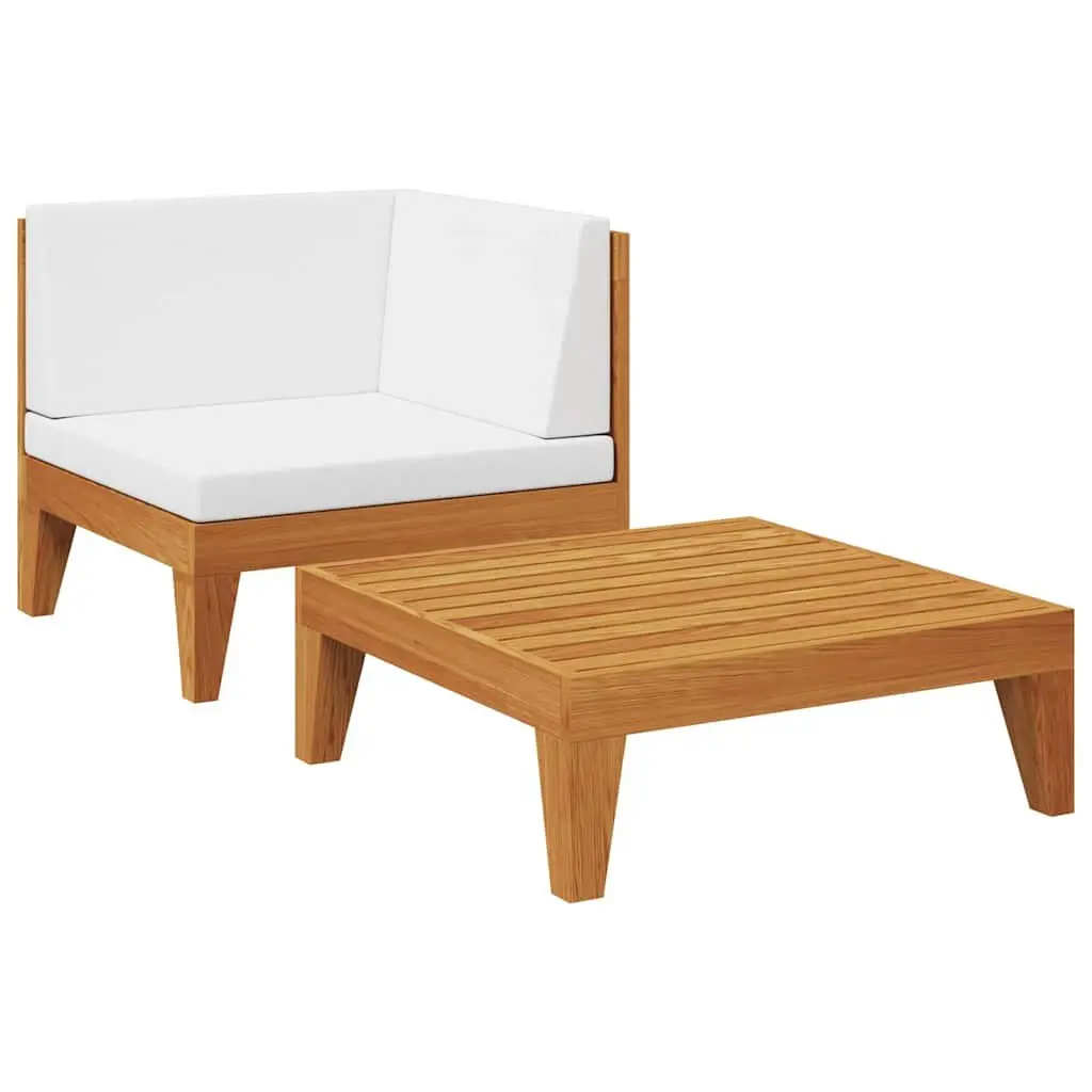 2 Piece Garden Lounge Set Outdoor Patio Sofa Acacia Wood