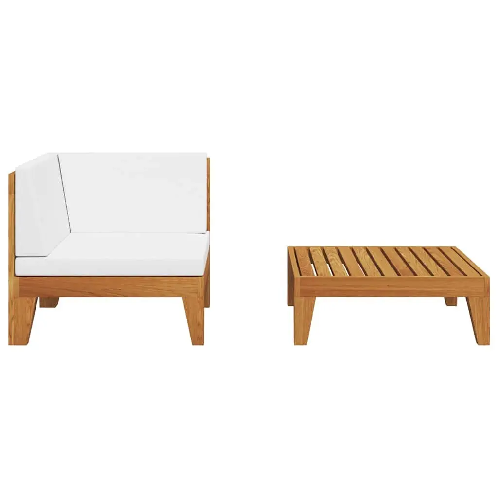 2 Piece Garden Lounge Set Outdoor Patio Sofa Acacia Wood