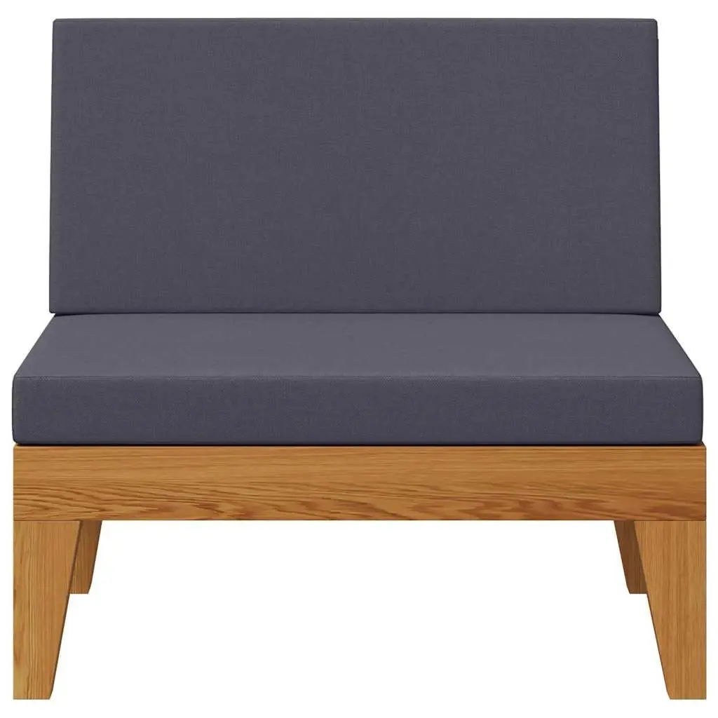 Solid Acacia Wood Middle Sofa with Grey Cushions