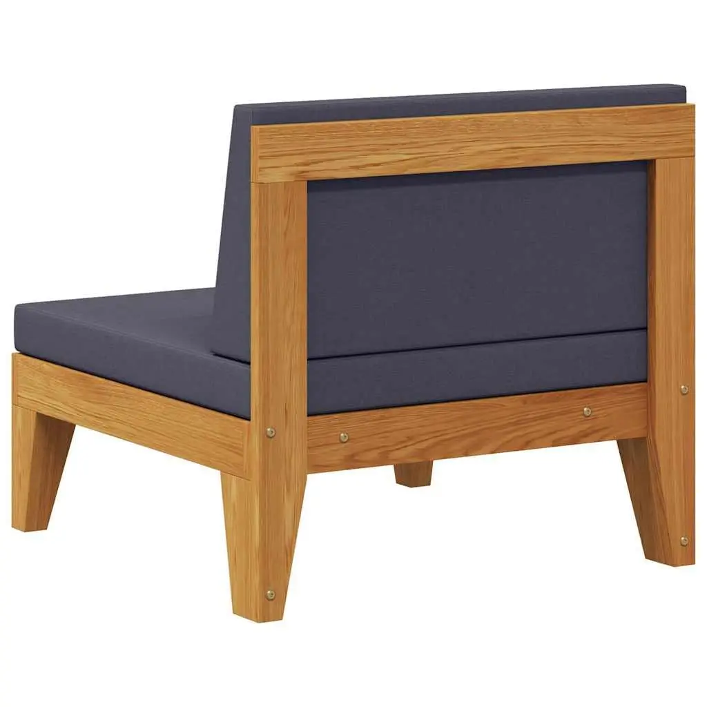 Solid Acacia Wood Middle Sofa with Grey Cushions