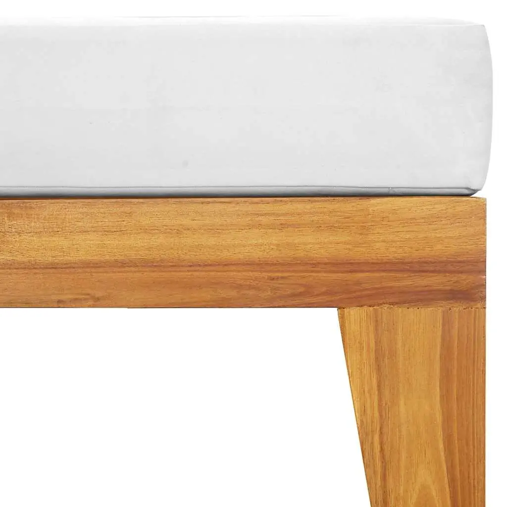 Outdoor Ottoman Footrest with Cushion for Garden Patio Solid Wood