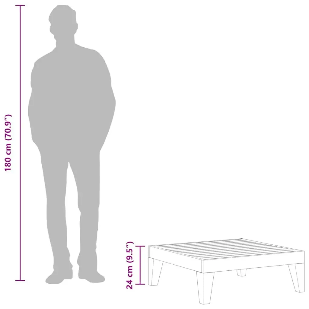 Solid Acacia Wood Garden Table 68.5x68.5x24cm