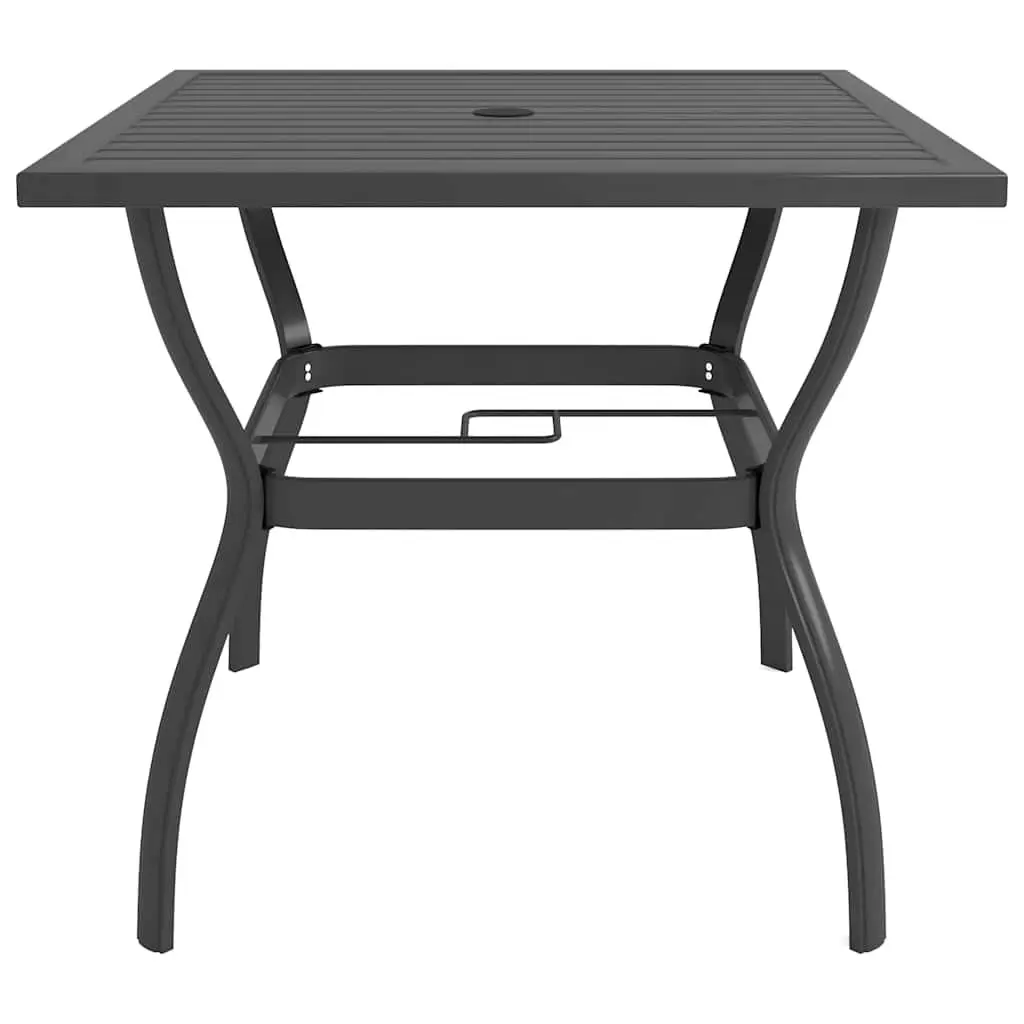 Garden Table Outdoor Furniture Slatted Steel Patio 81.5cm