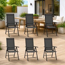 Specifications for Folding Garden Chairs - 6 pcs Black