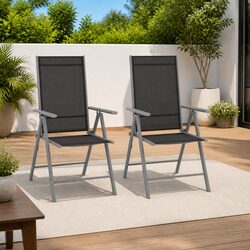 Folding Garden Chairs Set of 2 - Dimensions and Materials Listed