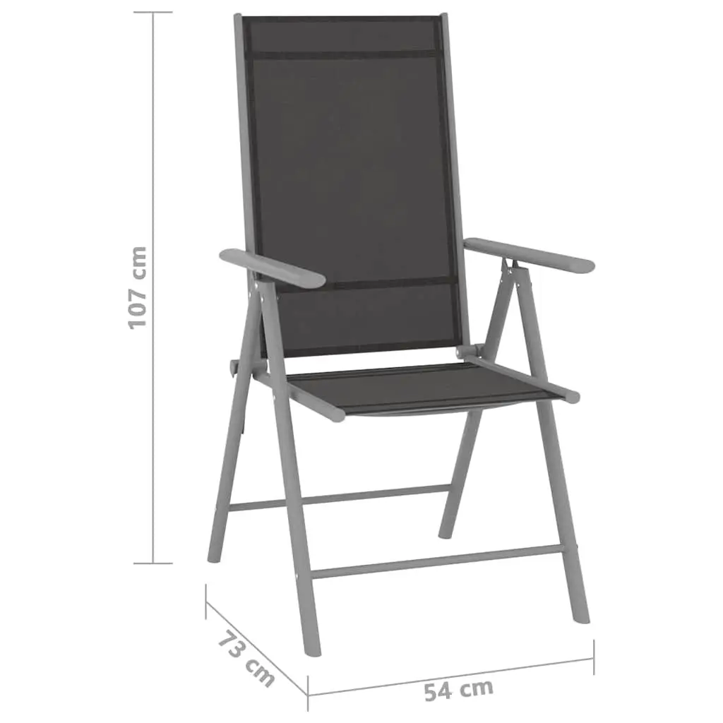 Folding Garden Chairs 4 pcs with Adjustable Backrests and Durable Frame
