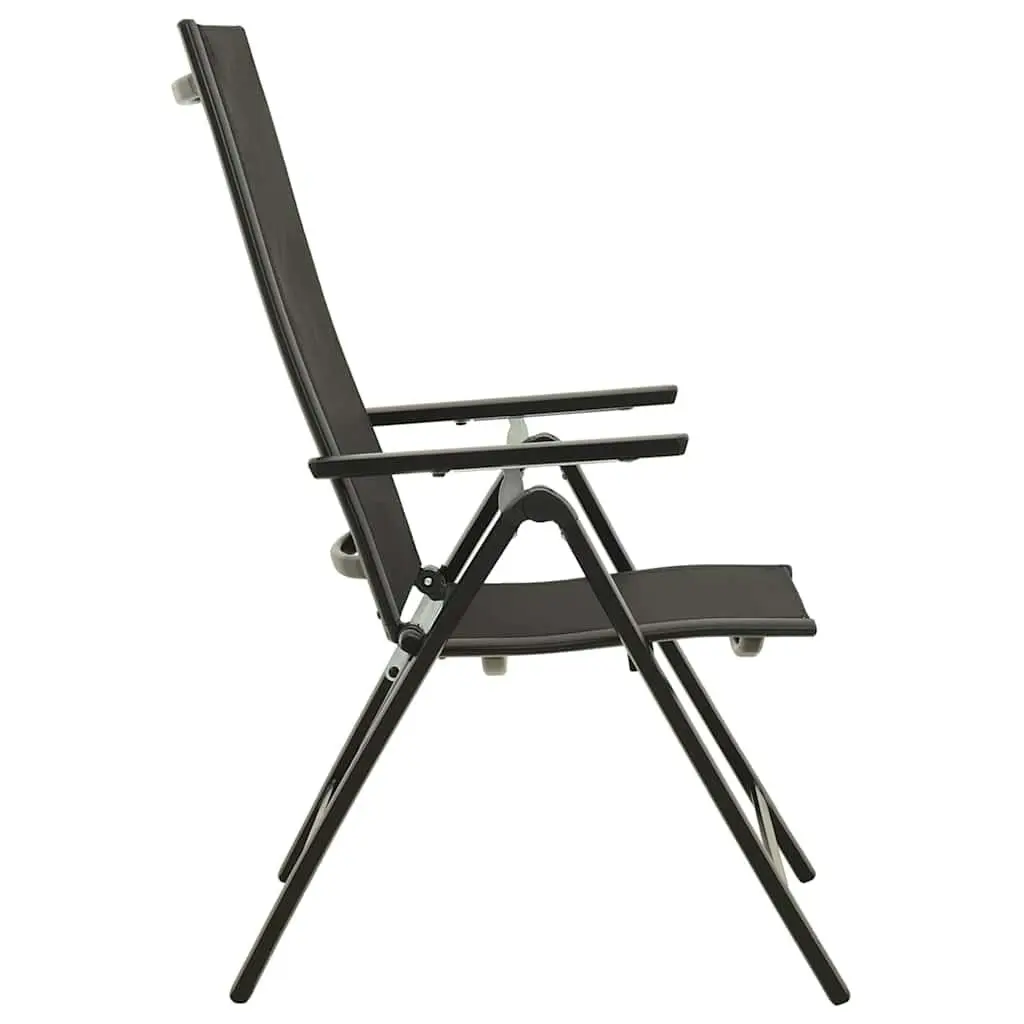 Folding Garden Chairs Set 2 pcs Outdoor Seating Textilene Adjustable Backrest