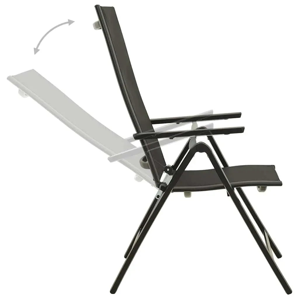 Folding Garden Chairs Set 2 pcs Outdoor Seating Textilene Adjustable Backrest