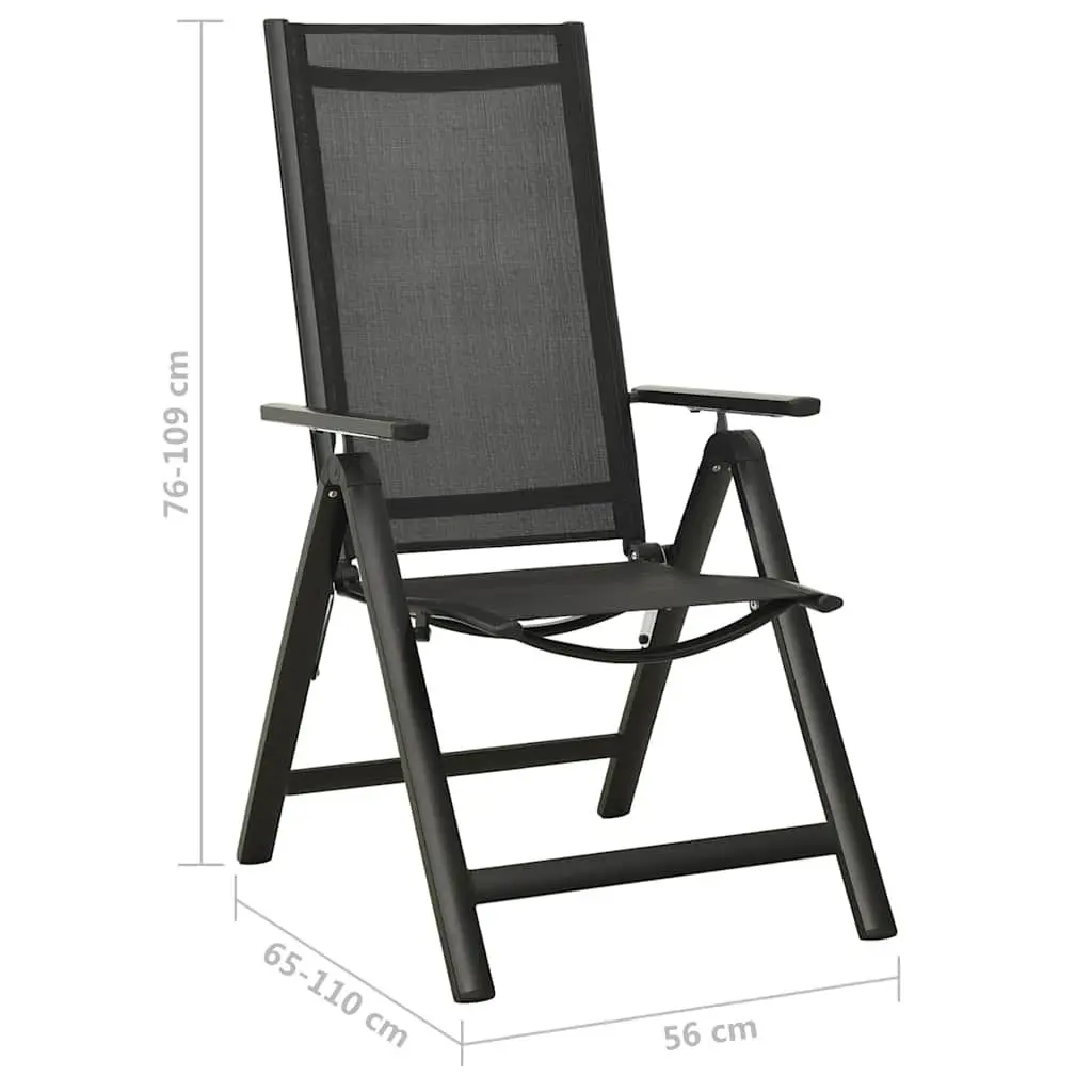 Folding Garden Chairs Set 2 pcs Outdoor Seating Textilene Adjustable Backrest