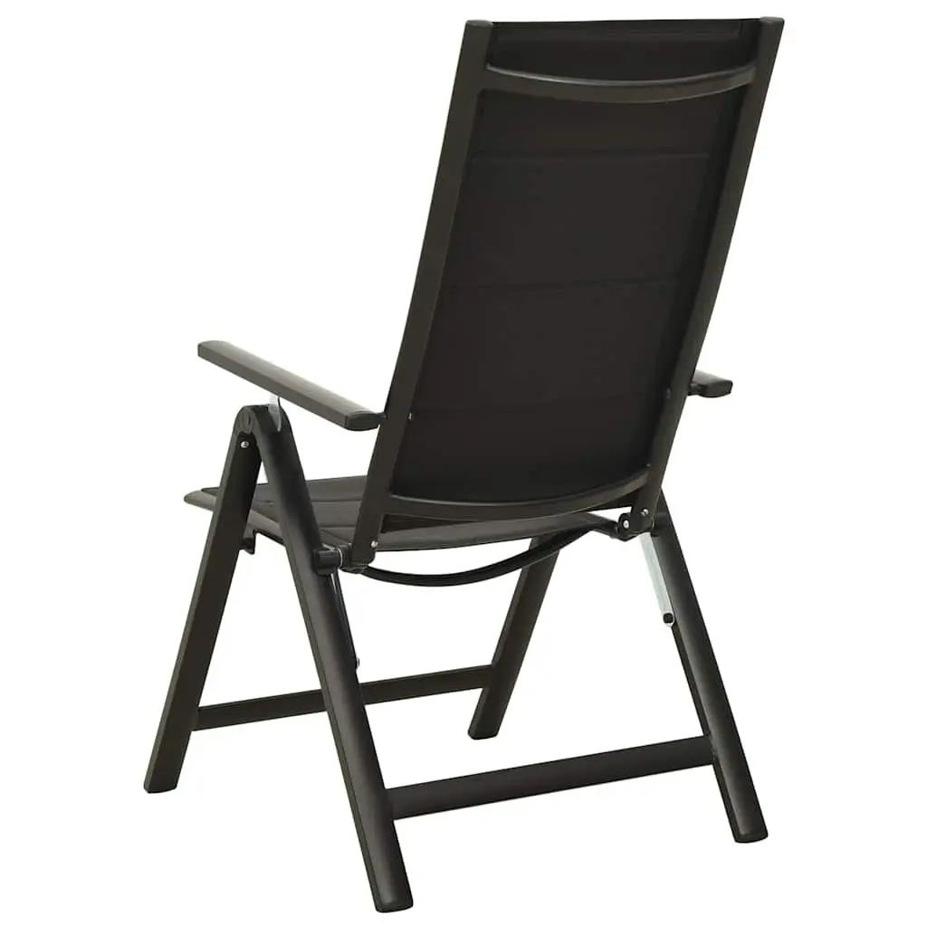 Folding Garden Chairs 2 pcs Outdoor Seating Textilene Seat Adjustable Backrest