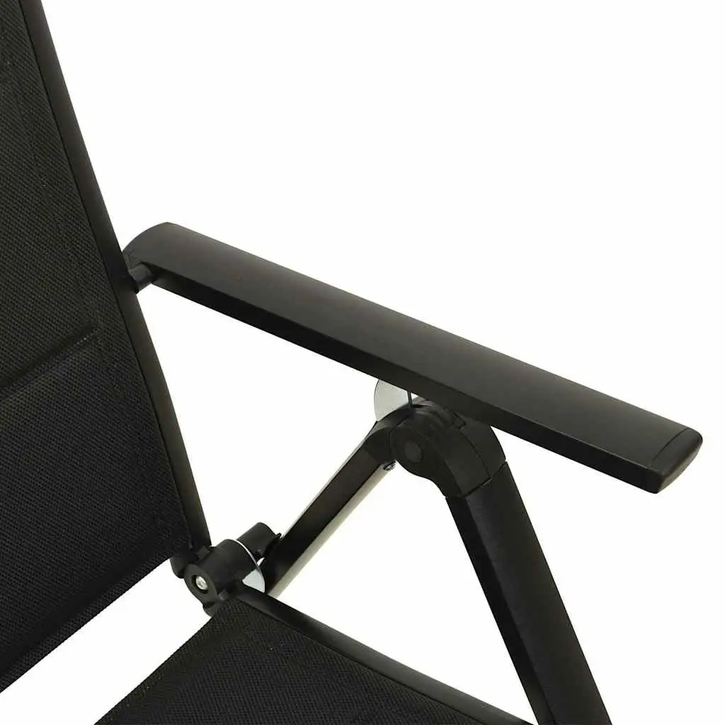 Folding Garden Chairs 2 pcs Outdoor Seating Textilene Seat Adjustable Backrest