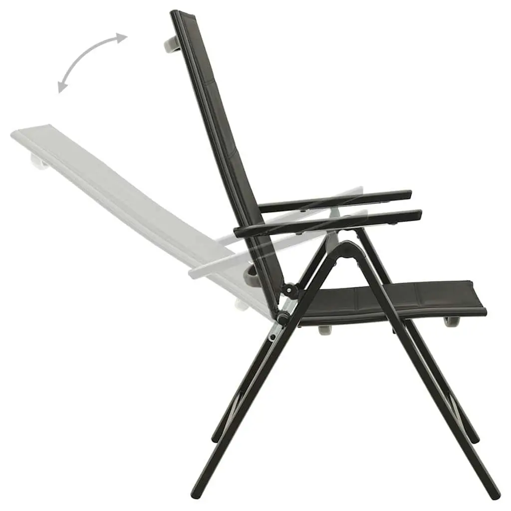 Folding Garden Chairs 2 pcs Outdoor Seating Textilene Seat Adjustable Backrest