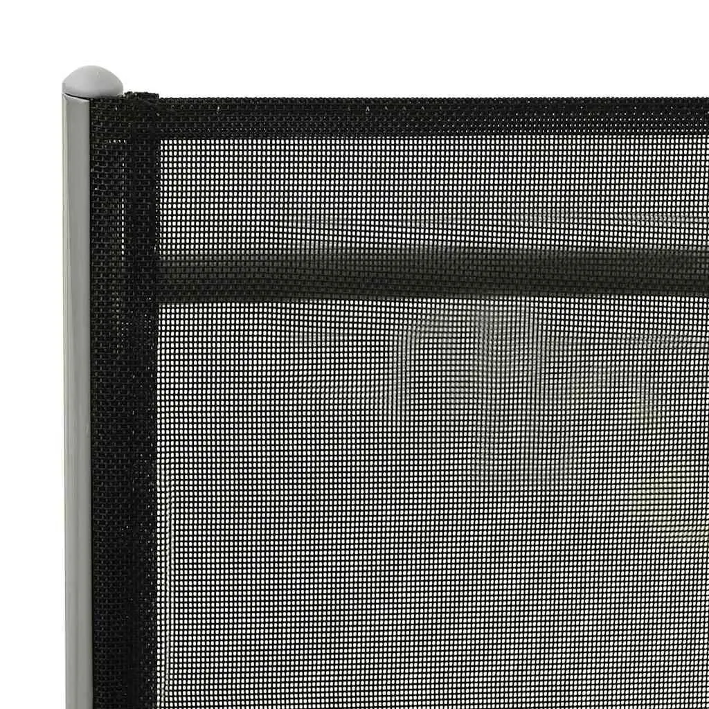 Folding Sun Lounger Outdoor Adjustable Backrest Black Textilene