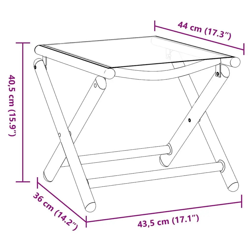 Folding Footrest Outdoor Garden Patio Black Aluminium Textilene