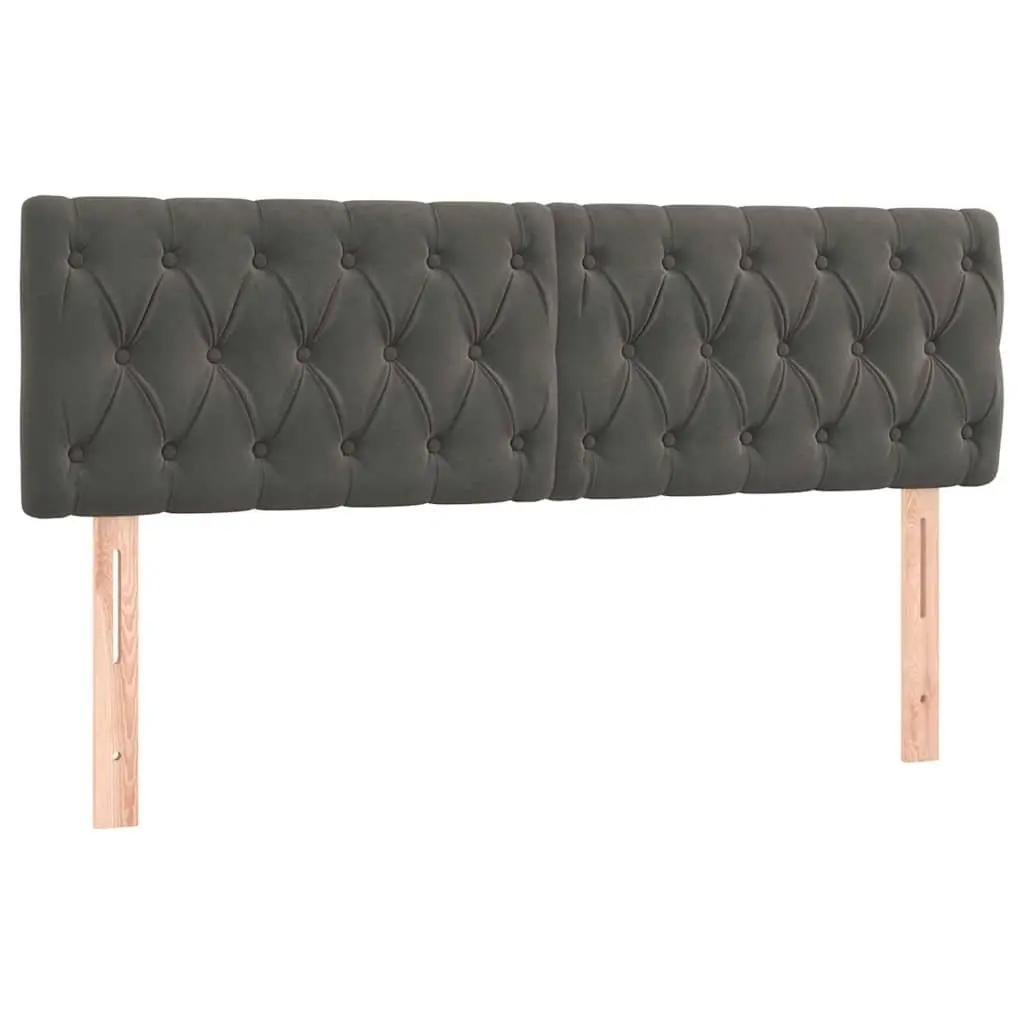Grey Velvet LED Headboard with Adjustable Height