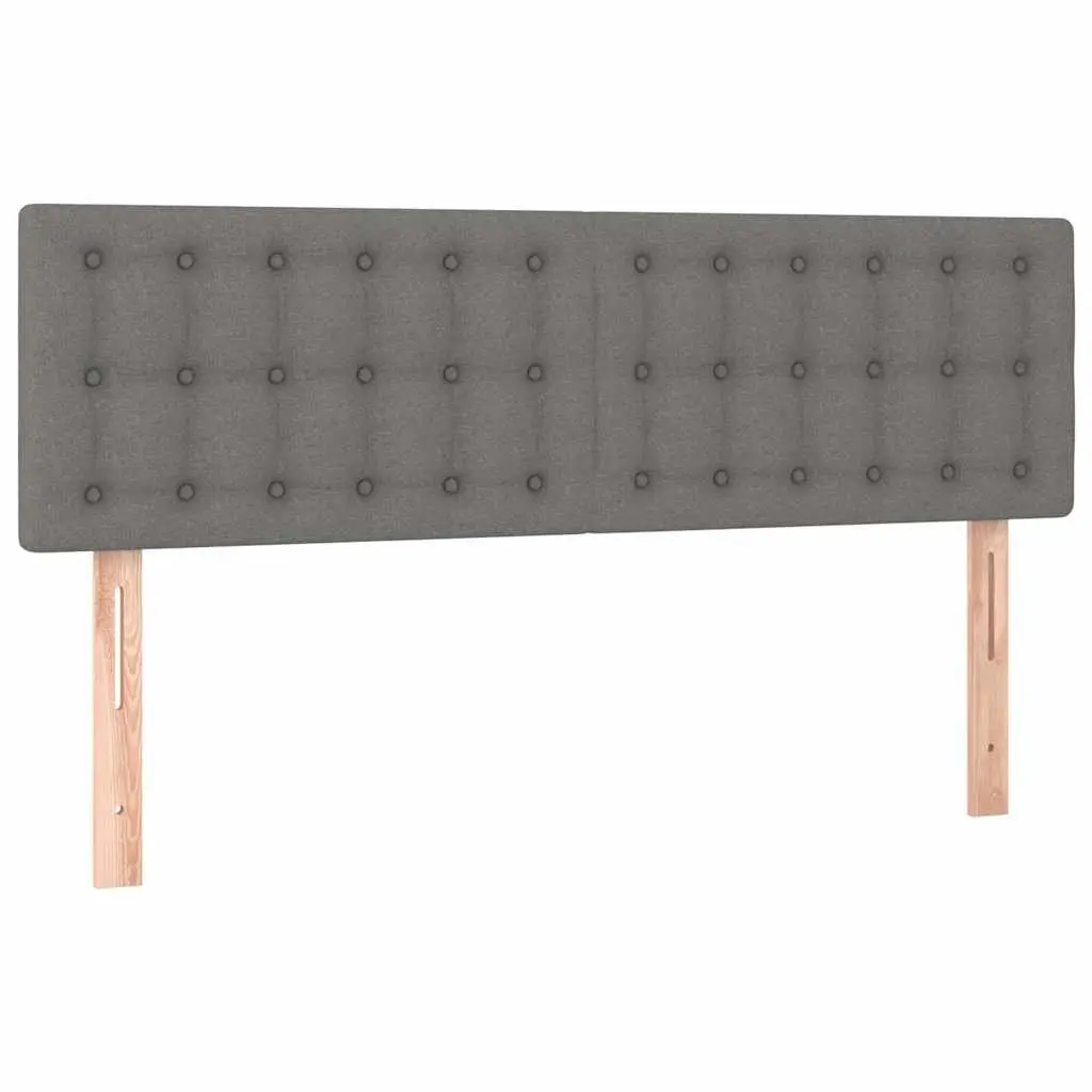 LED Headboard Dark Grey 144x5x78/88 cm Fabric Adjustable Height Back Support