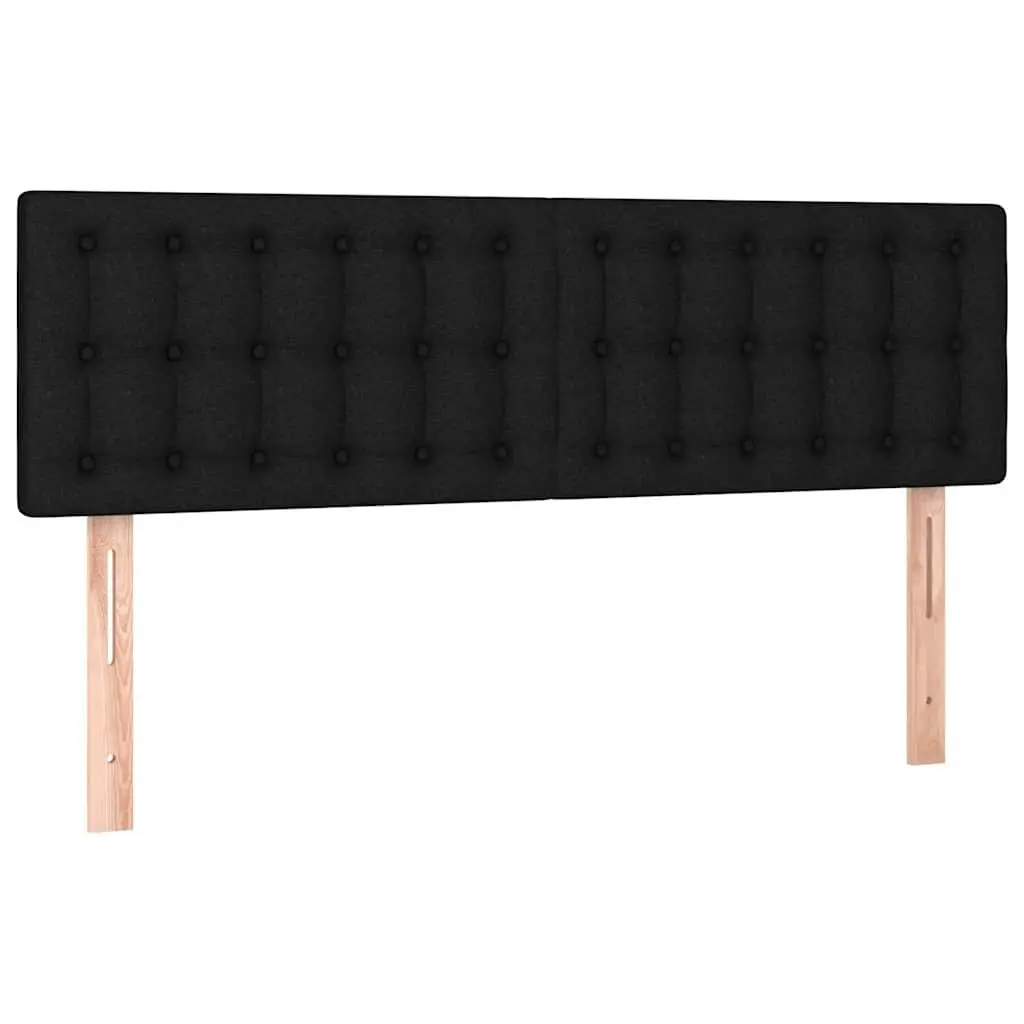 LED Headboard 144 cm Black Fabric Adjustable Height Bedroom Wall Mount