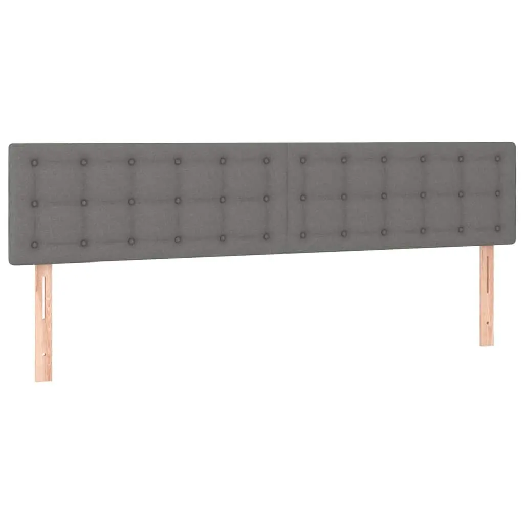 LED Headboard 200 cm Grey Fabric Bed Head with Adjustable Height Colourful