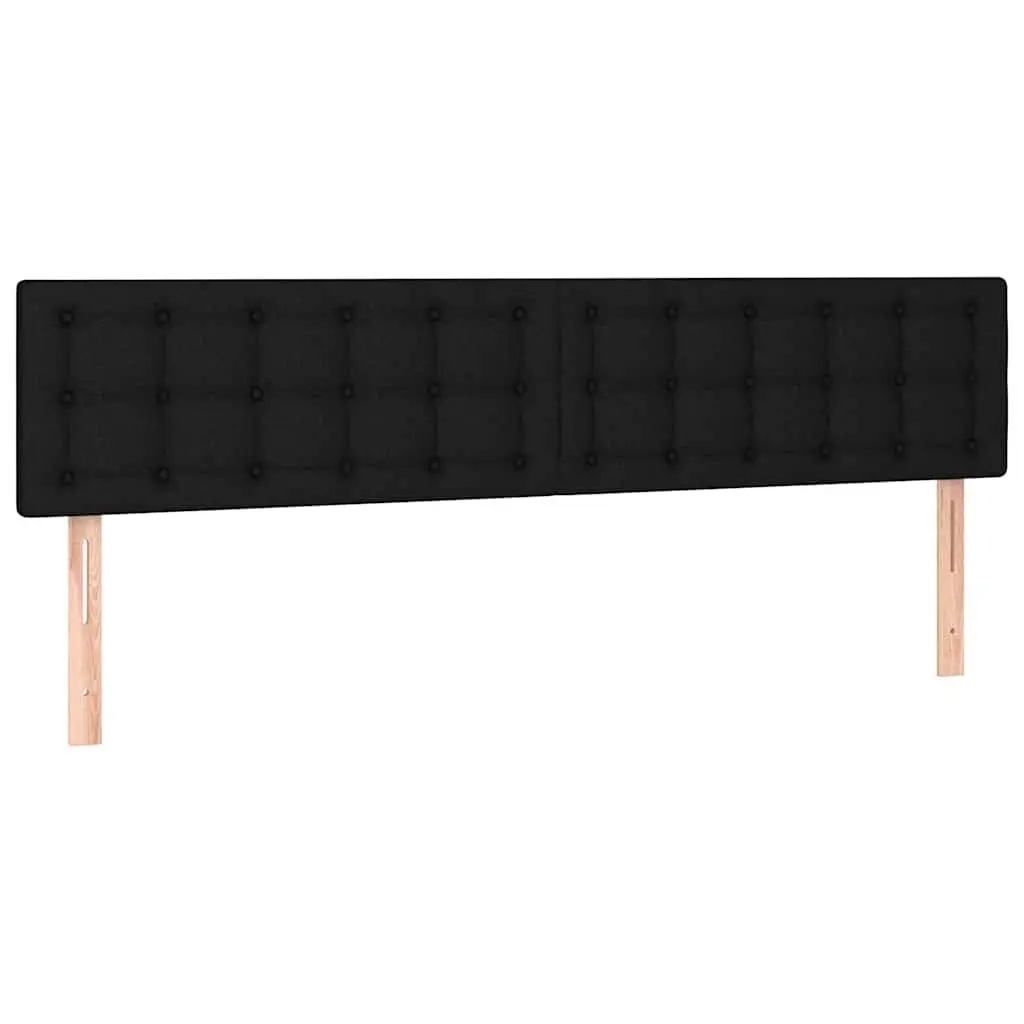 LED Headboard Bedroom Wall Mount 200 cm Black Fabric Adjustable Height Modern