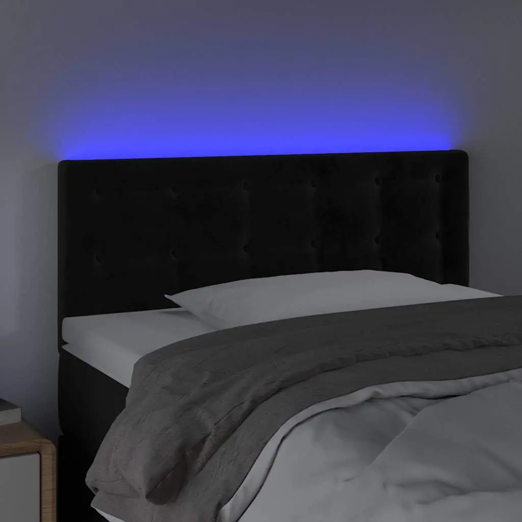 Black Velvet LED Headboard 100cm with USB