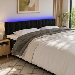 LED Headboard Specifications: 160 cm Black Velvet Cushion