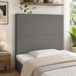 LED Headboard 100cm Dark Grey Fabric Bedroom Wall Mount Adjustable Height