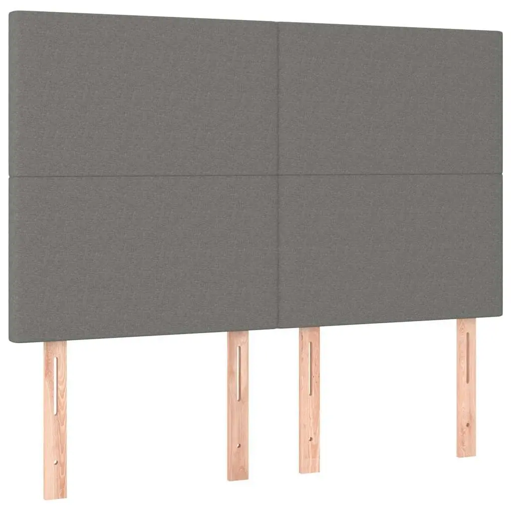 LED Headboard 144cm Dark Grey Fabric Adjustable Height Bedroom Backrest