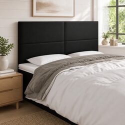 200 cm LED Headboard Specifications: Black Faux Leather