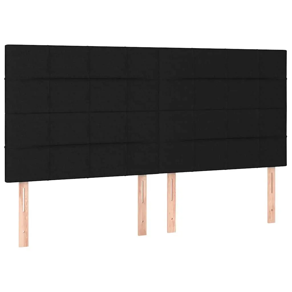 LED Headboard 160cm Black Fabric