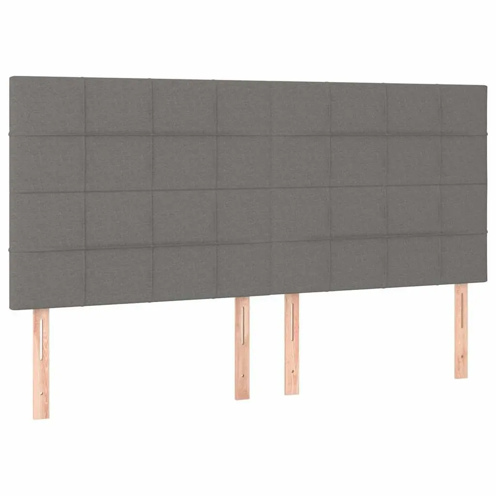 LED Headboard Bedroom 200cm Dark Grey Fabric Adjustable Height