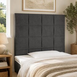 80cm LED Headboard Specifications in Dark Grey Velvet