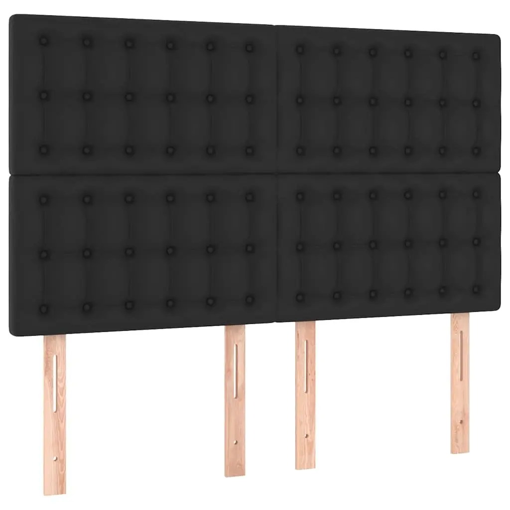 LED Headboard 144cm Black Faux Leather Bed Modern Bedroom Wall Mount Lighting