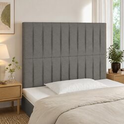 LED Headboard 100cm Grey Fabric Adjustable Height Modern Bedroom Back Support