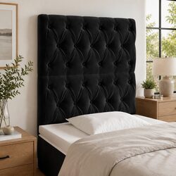 80cm Black Velvet LED Headboard with Adjustable Height
