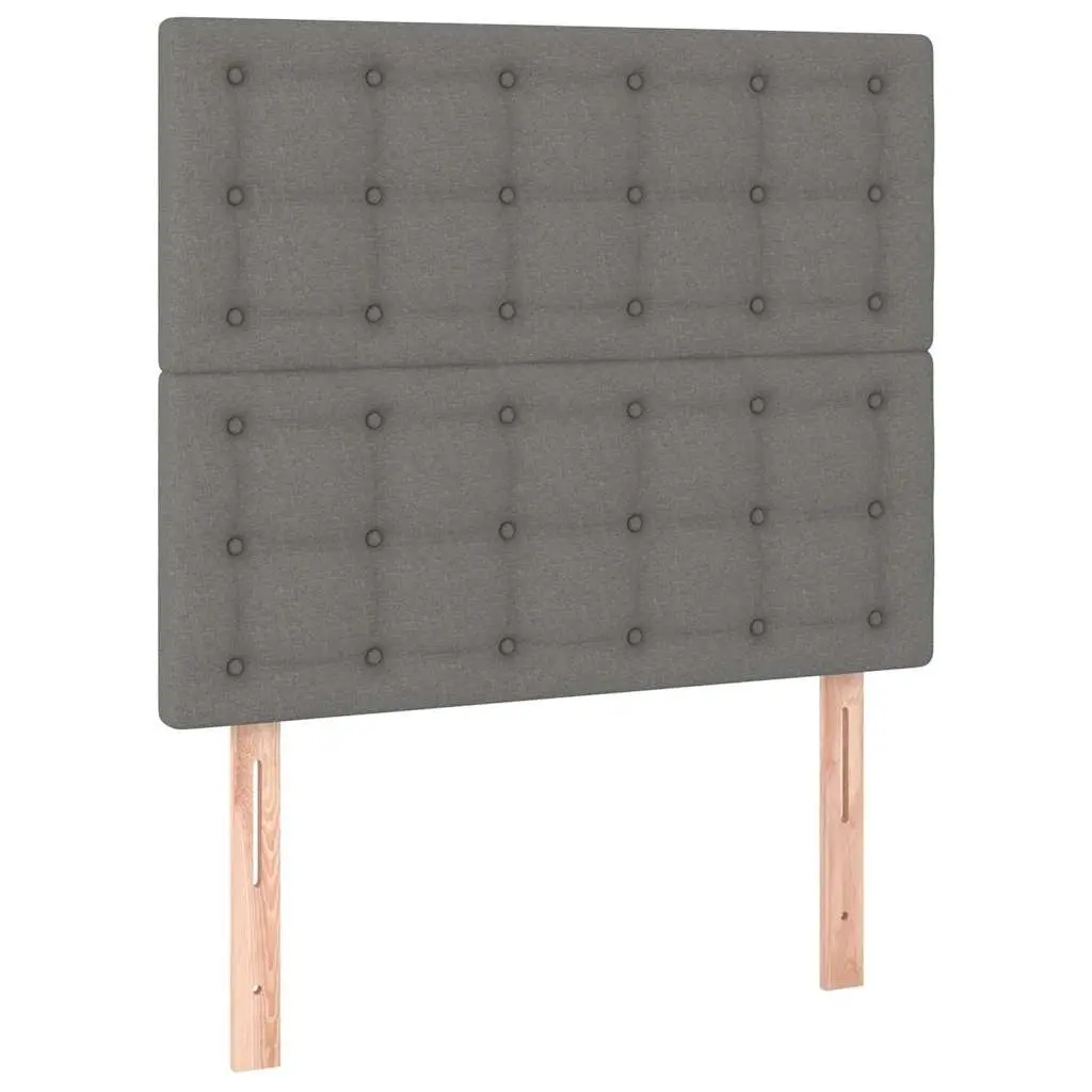 LED Headboard 80 cm Grey Fabric Adjustable Height Bedroom Bed Back Support