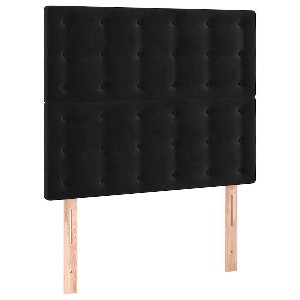 LED Headboard 100cm Black Velvet Adjustable Height Bedroom Wall Panel