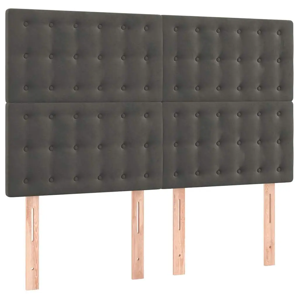 LED Headboard for Bedroom Dark Grey 144cm Velvet with Adjustable Height