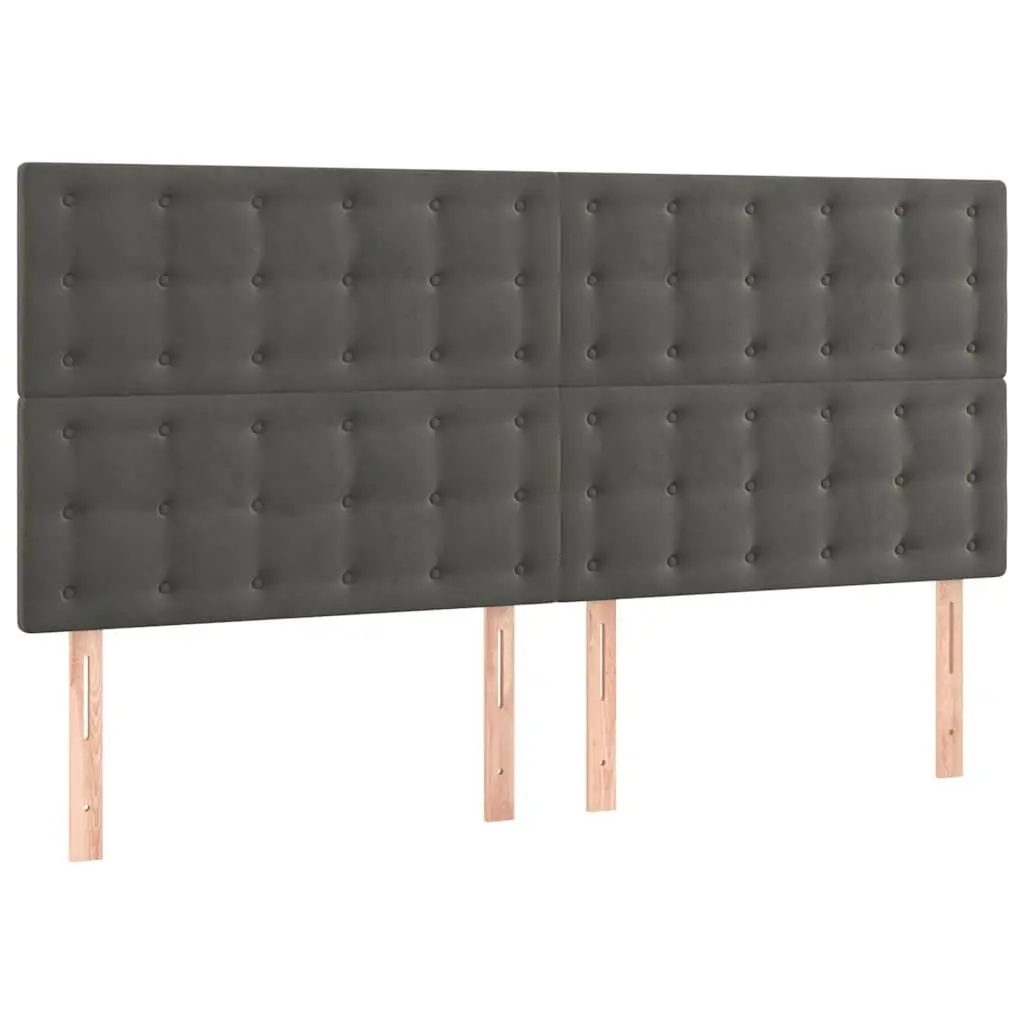 LED Headboard Bedroom 160 cm Grey Velvet