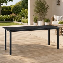 Aluminium Frame Garden Dining Table: 190x90x74 cm