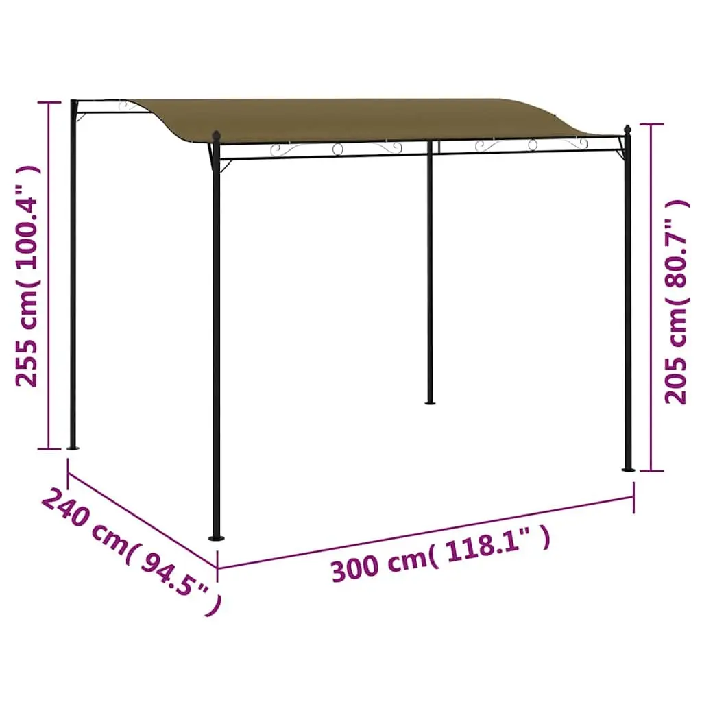 Sunshade Awning Outdoor 3x2.4 m Taupe Garden Canopy